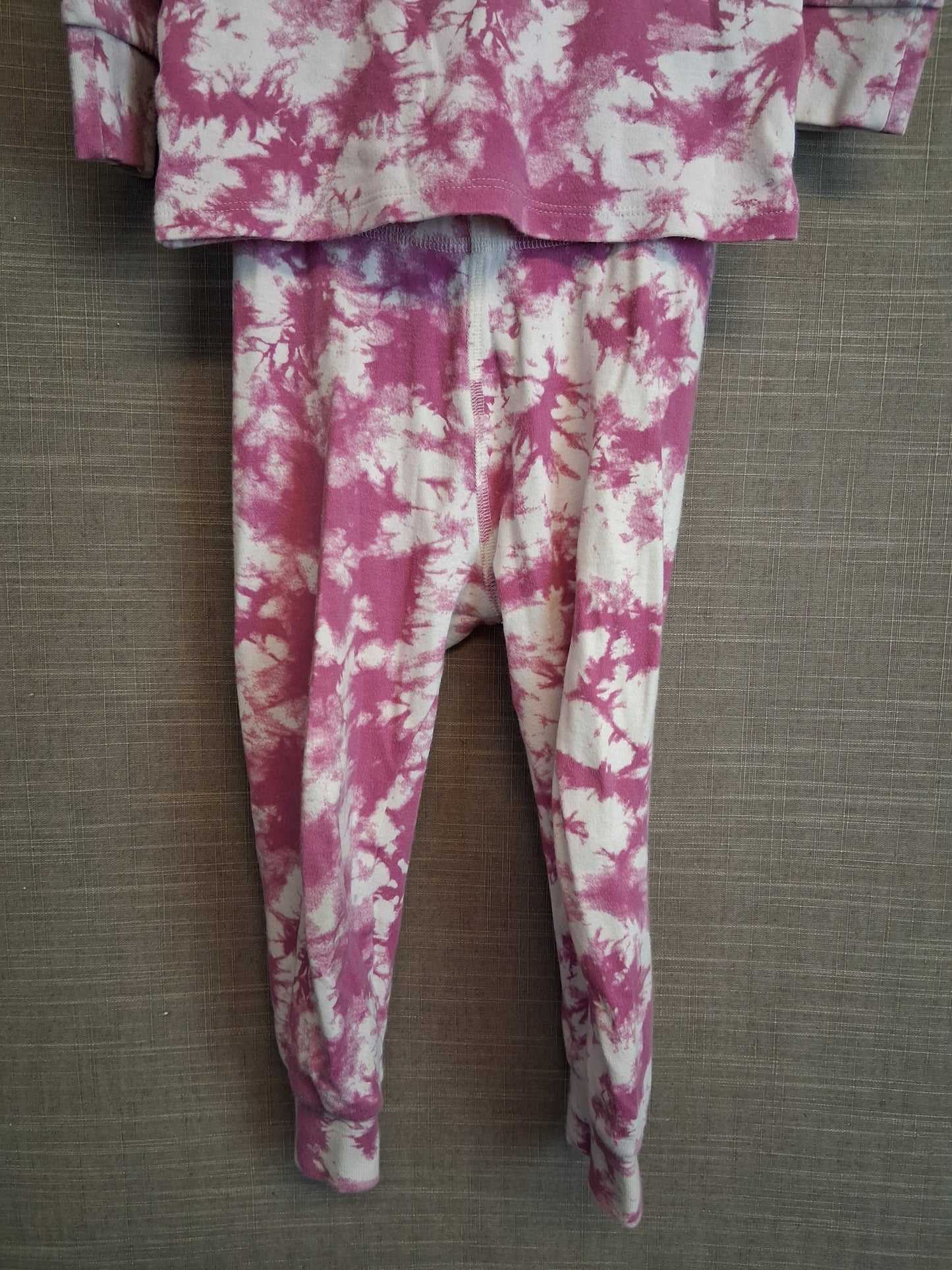 Next Girls Pyjamas PJs 2 Piece Set Pink Tie Dye Age 3-4 Years