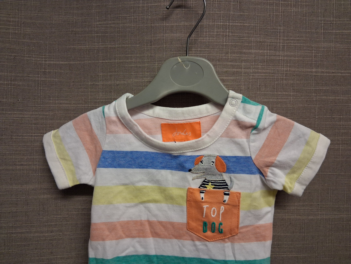 Joules Boys Multicolour Striped Jersey T-Shirt Short Sleeve Age 0-3 Month