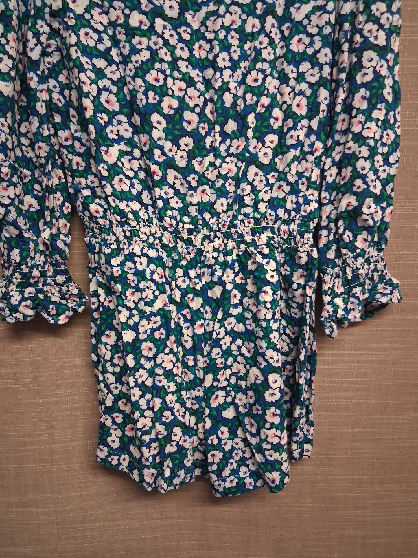 V by V Blue Floral Long Sleeve Playsuit Age 12 Years