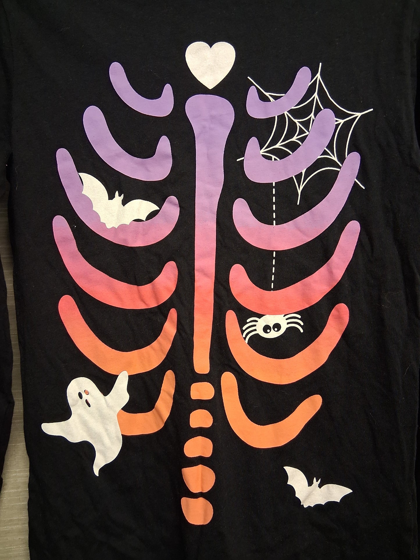 Pep&Co Girls Halloween Skeleton Long Sleeve T-Shirt Age 10-11 Years