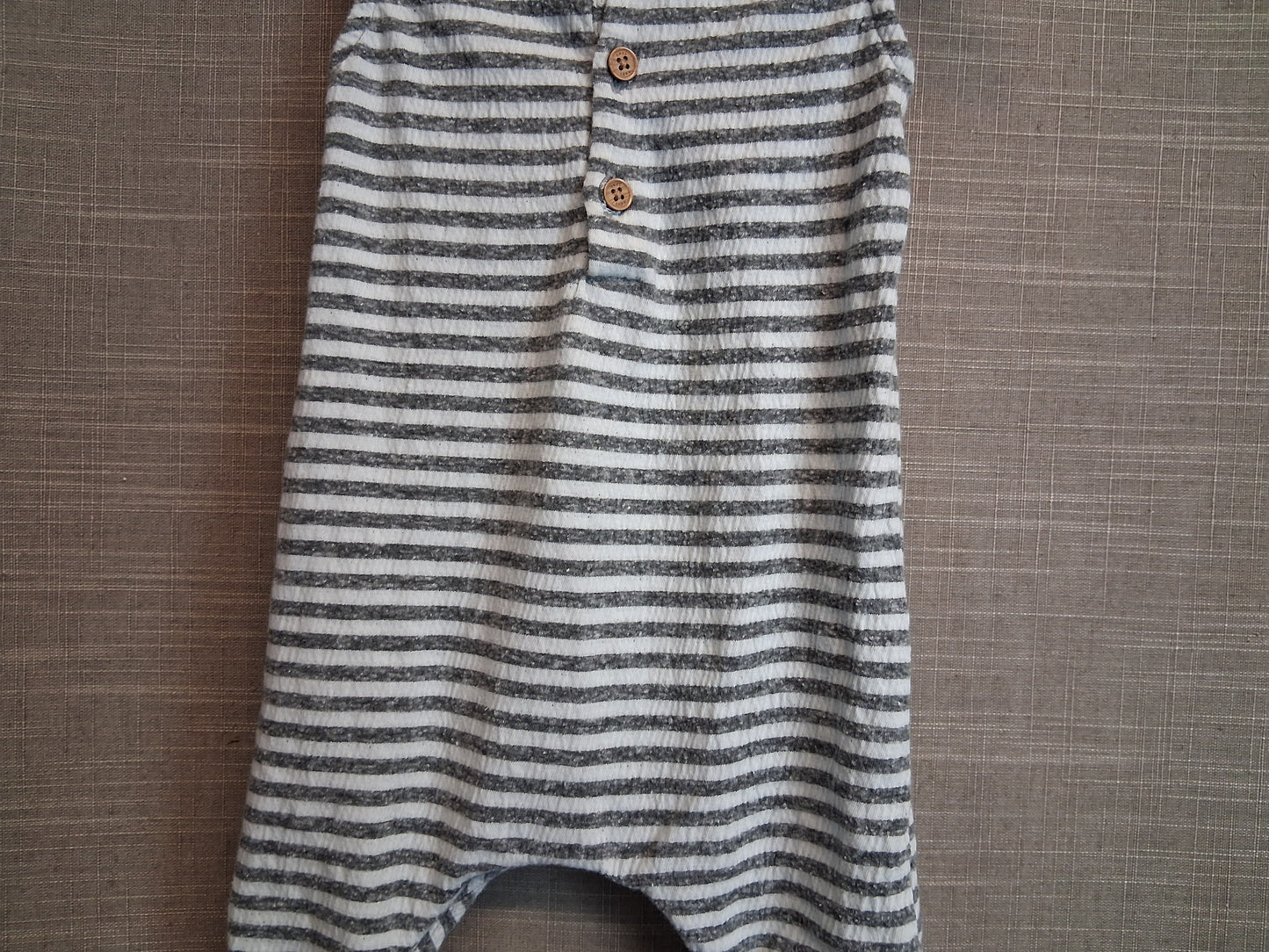 Next Boys Jersey One Piece Rompers Grey White Striped Age 0-3 Months