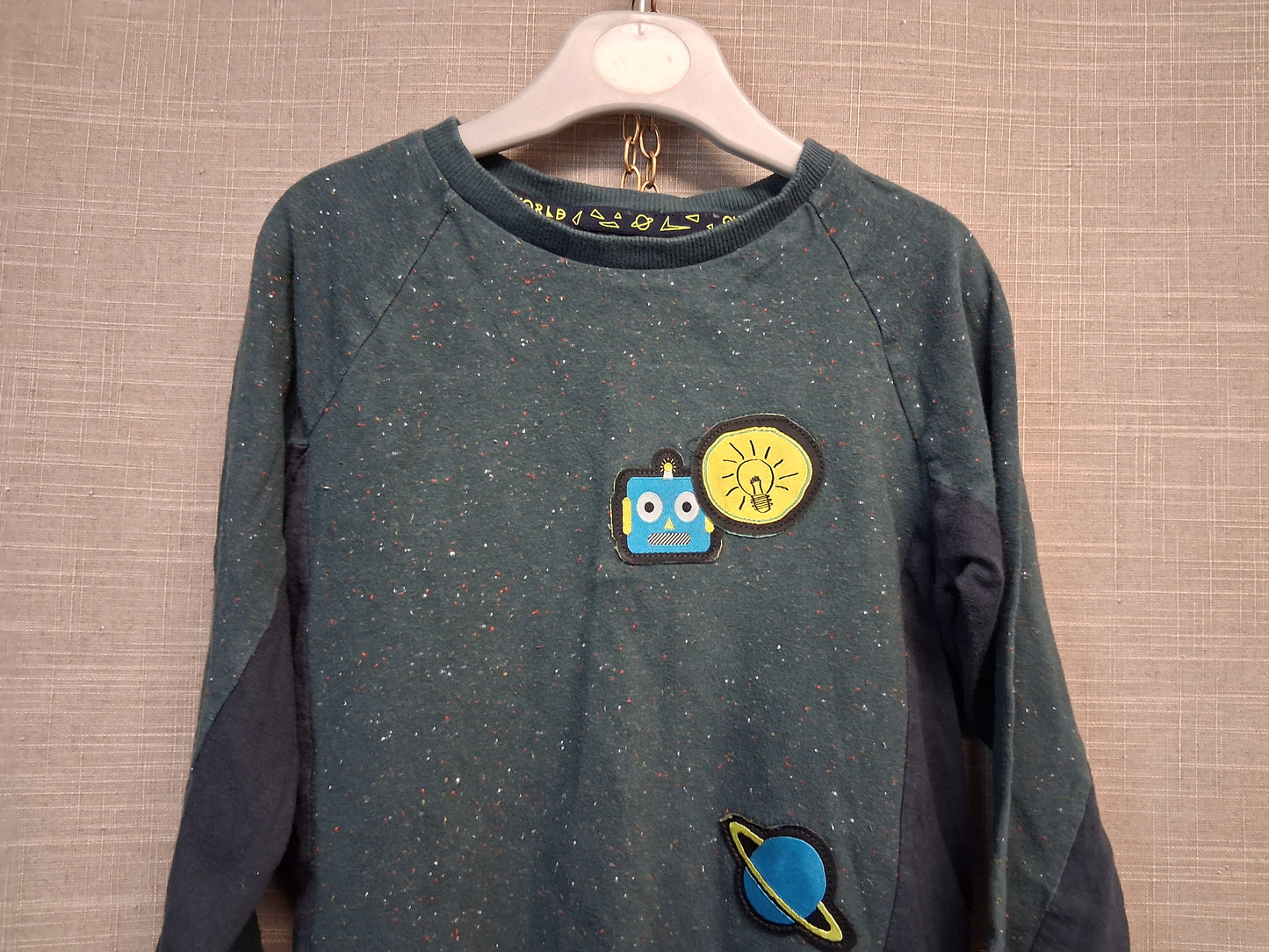 F&F Boys Long Sleeve Grey Space Theme T-Shirt Age 5-6 Years