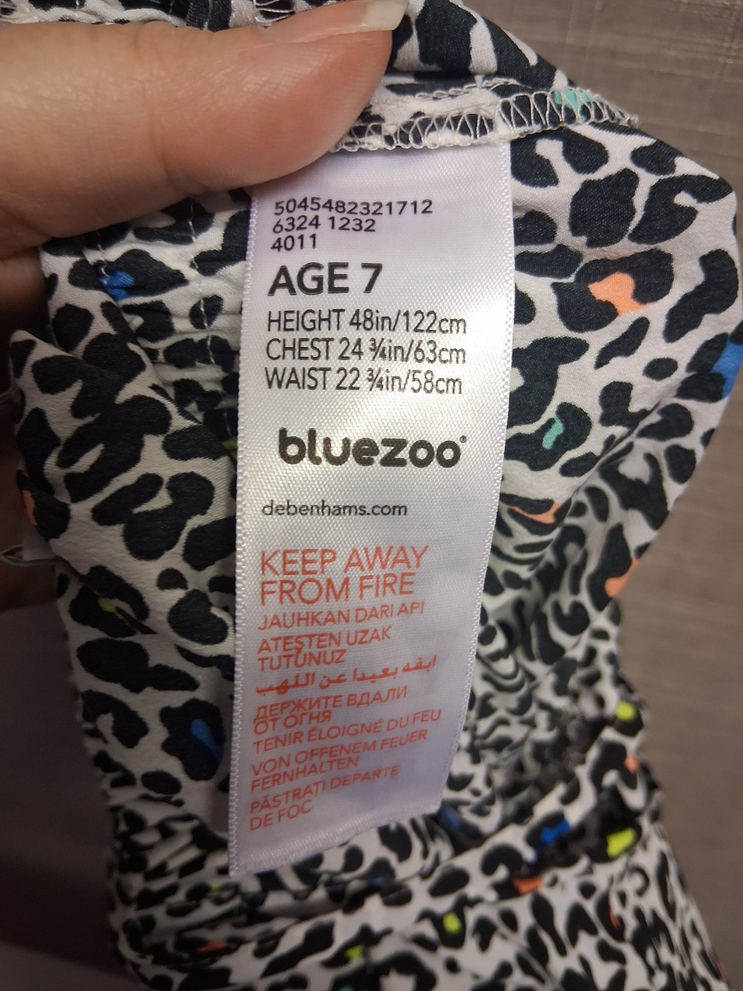 Blue Zoo Girls Jumpsuit Black White Animal Print Sleeveless Age 7 Years
