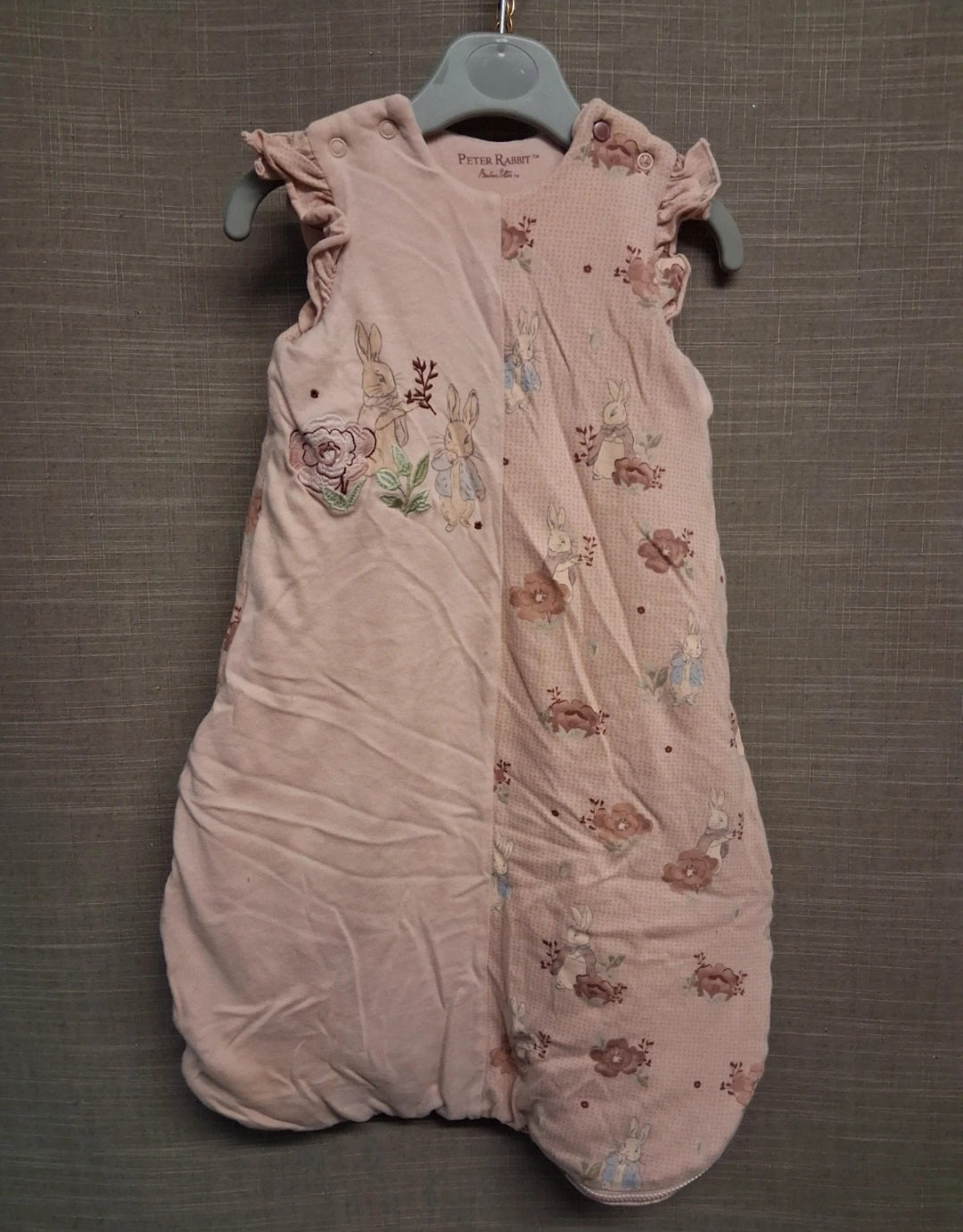 TU Girls Sleeping Bag Peter Rabbit Theme Age 0-6 Months 2.5 Tog 100% Cotton