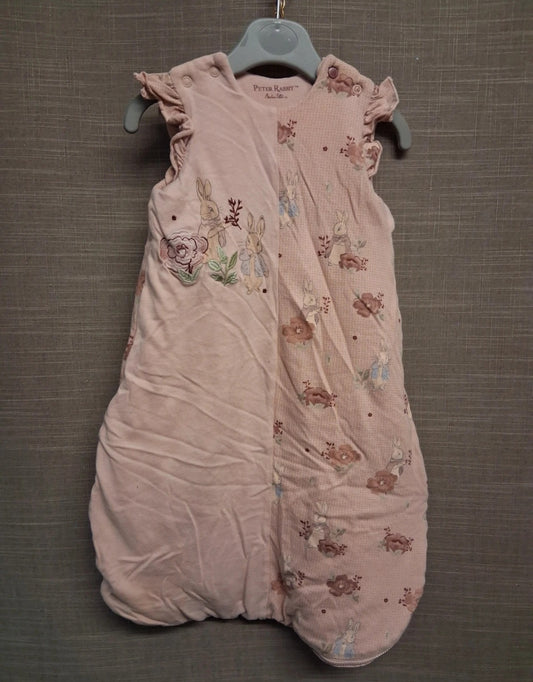TU Girls Sleeping Bag Peter Rabbit Theme Age 0-6 Months 2.5 Tog 100% Cotton