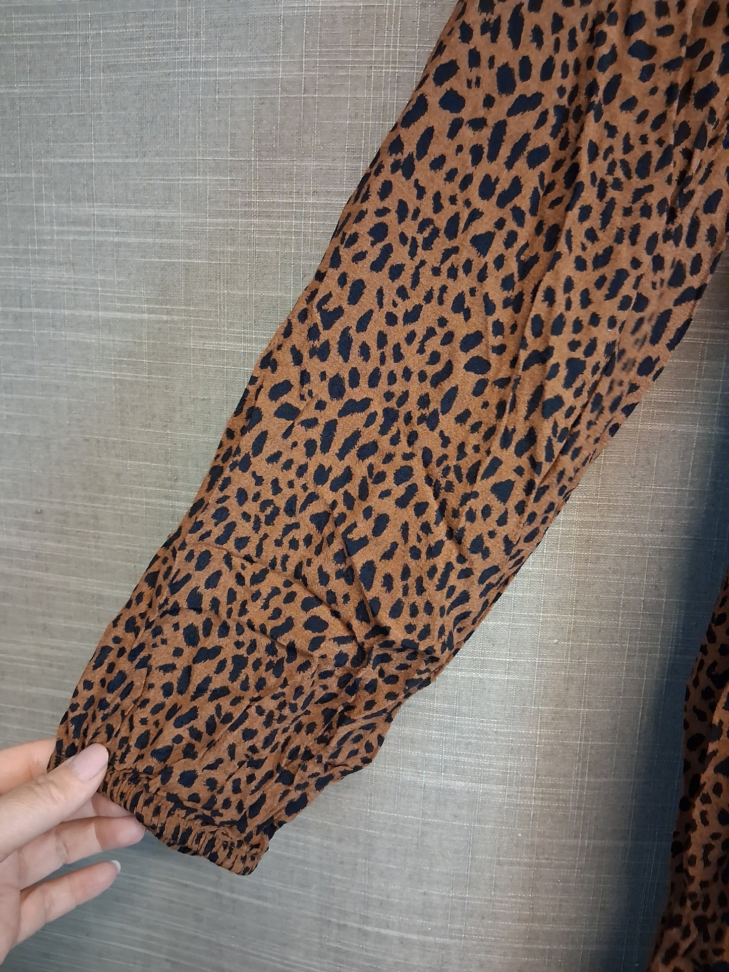 GAP Girls Animal Print Brown Gypsy Style Dress Age 12 Years Long Sleeve