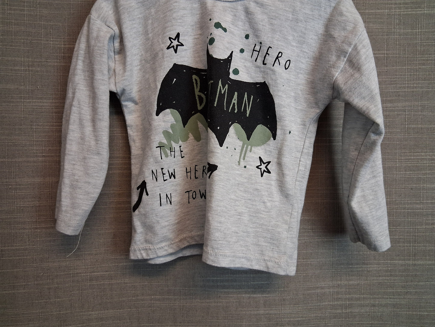 George Batman Theme Long Sleeve T-Shirt Grey Age 12-18 Months