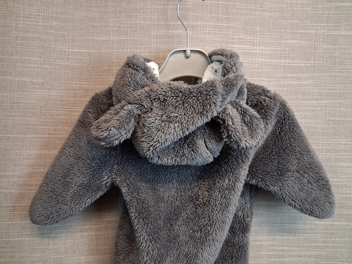 Next Boys Plush Full Zip Hoodie Jacket Grey Age 0-3 Months