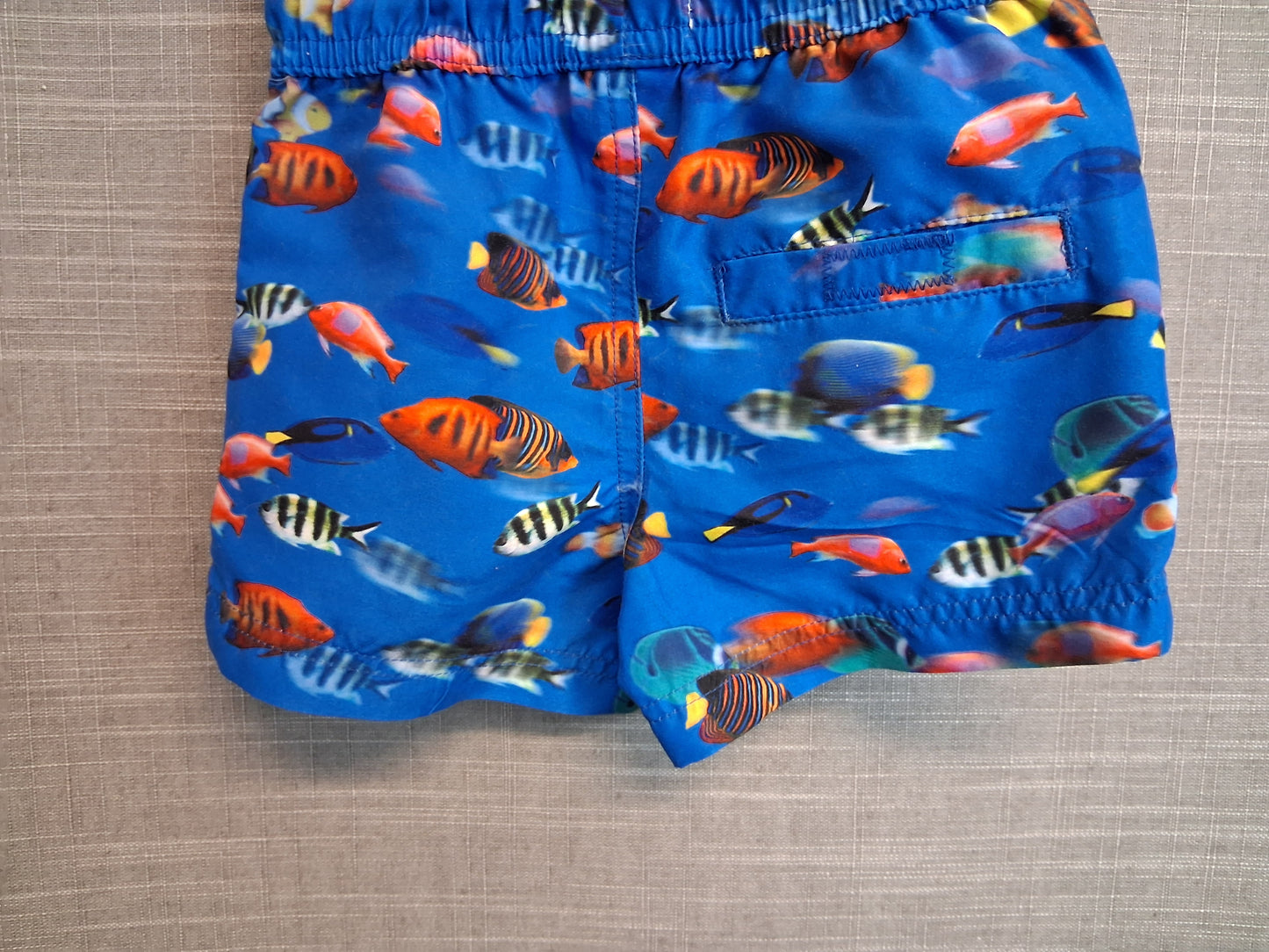 Next Boys Swim Trunks Shorts Blue Fish Print Age 3-6 Months