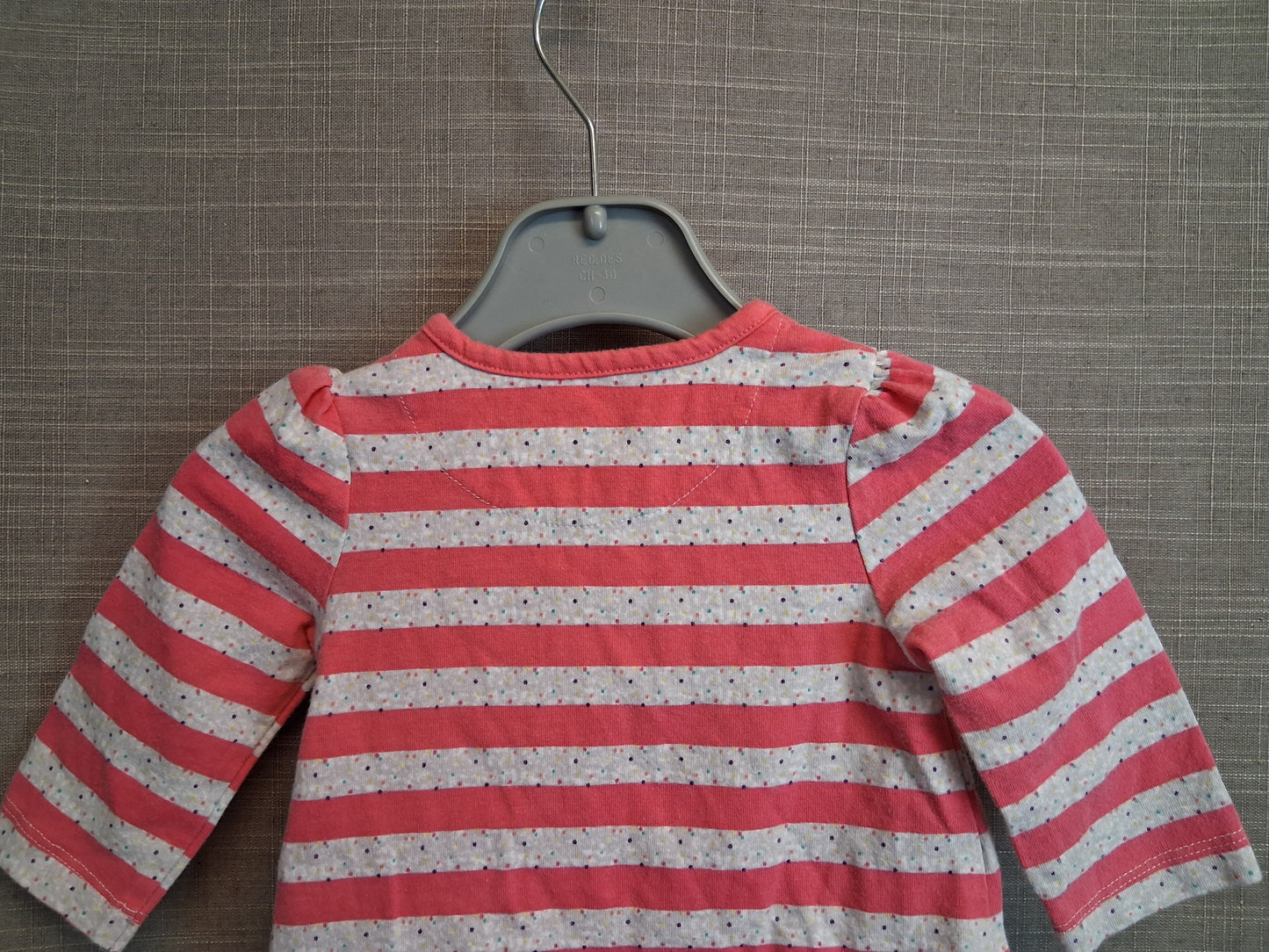 Mothercare Girls Pink Striped Long Sleeve T-Shirt Age 0-3 Months