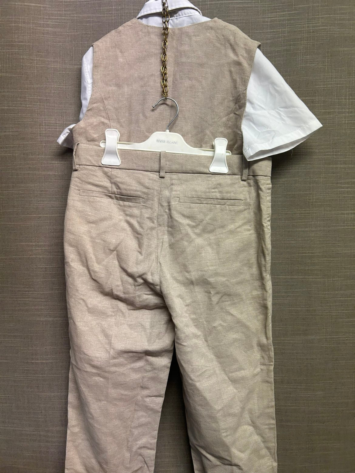 H&M Boys Linen Cream 4 Piece Suit Age 11-12 Years Wedding Special Occasion
