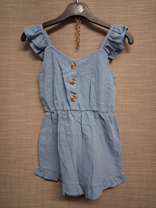 PatPat Blue Playsuit Sleeveless Button Detail Summer Age 4-5 Years