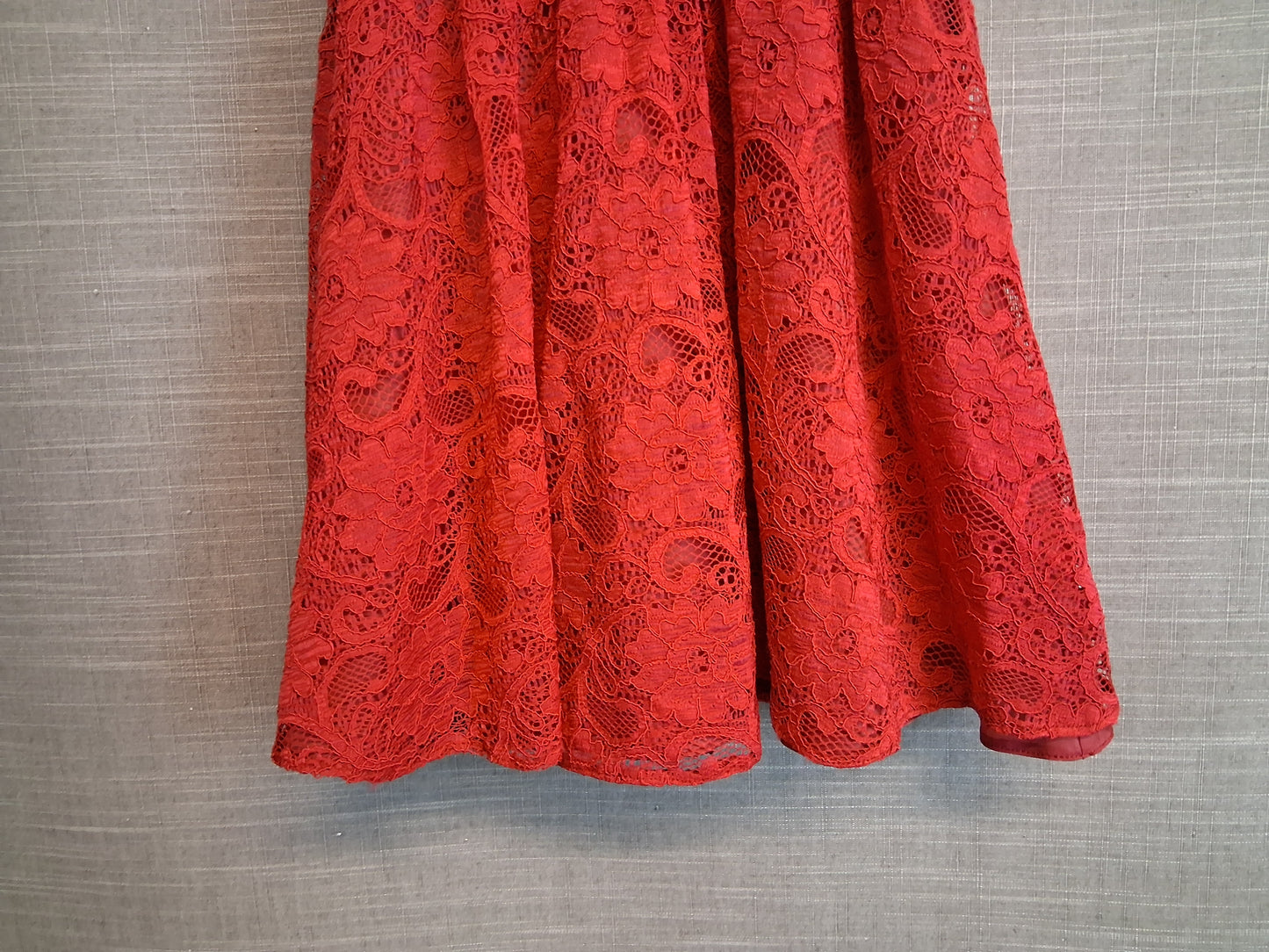 George Girls Red Lace A Line Party Dress Age 18-24 Months