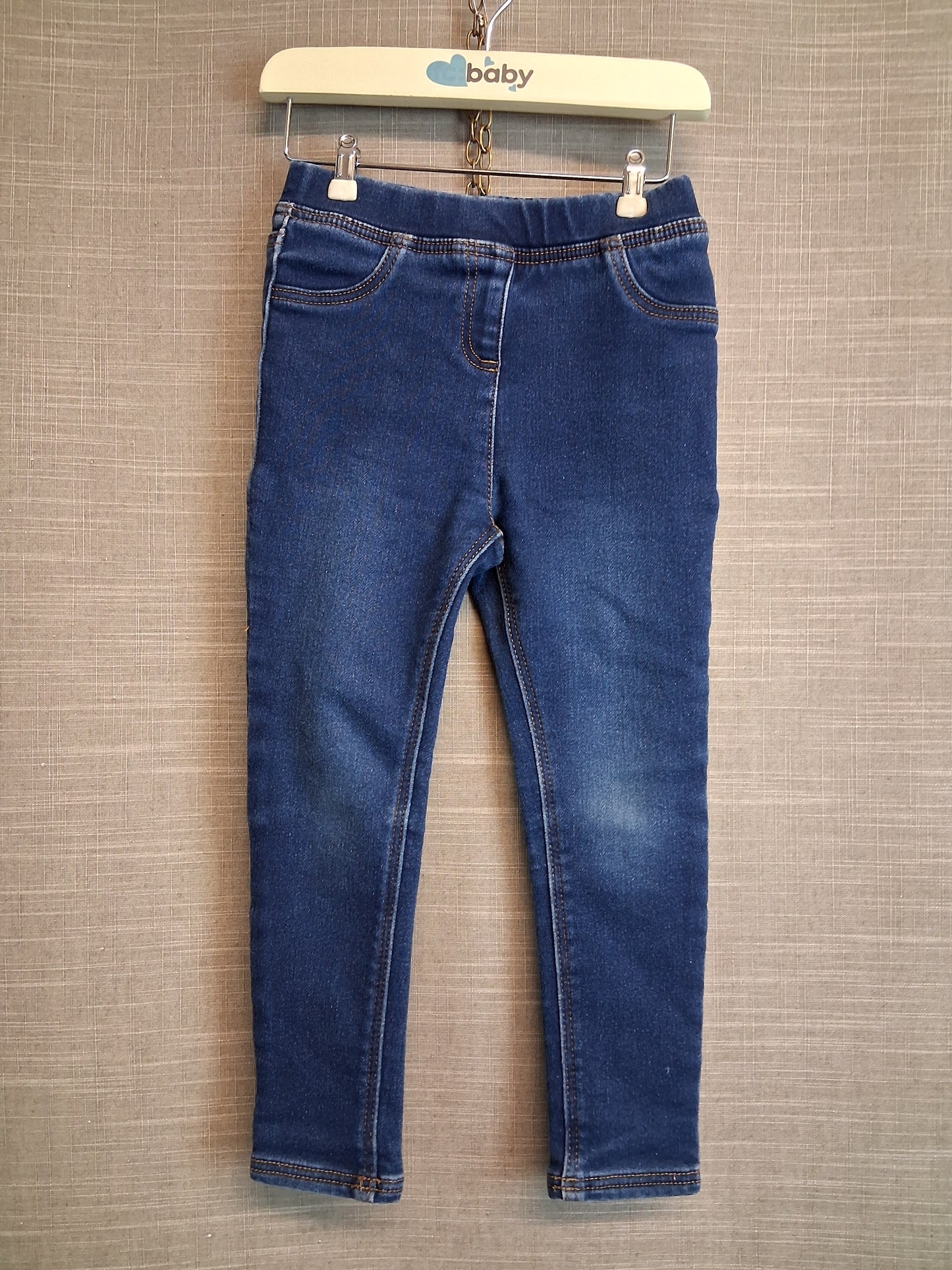 Nutmeg Girls Blue Denim Jeggings Stretch Age 3-4 Years