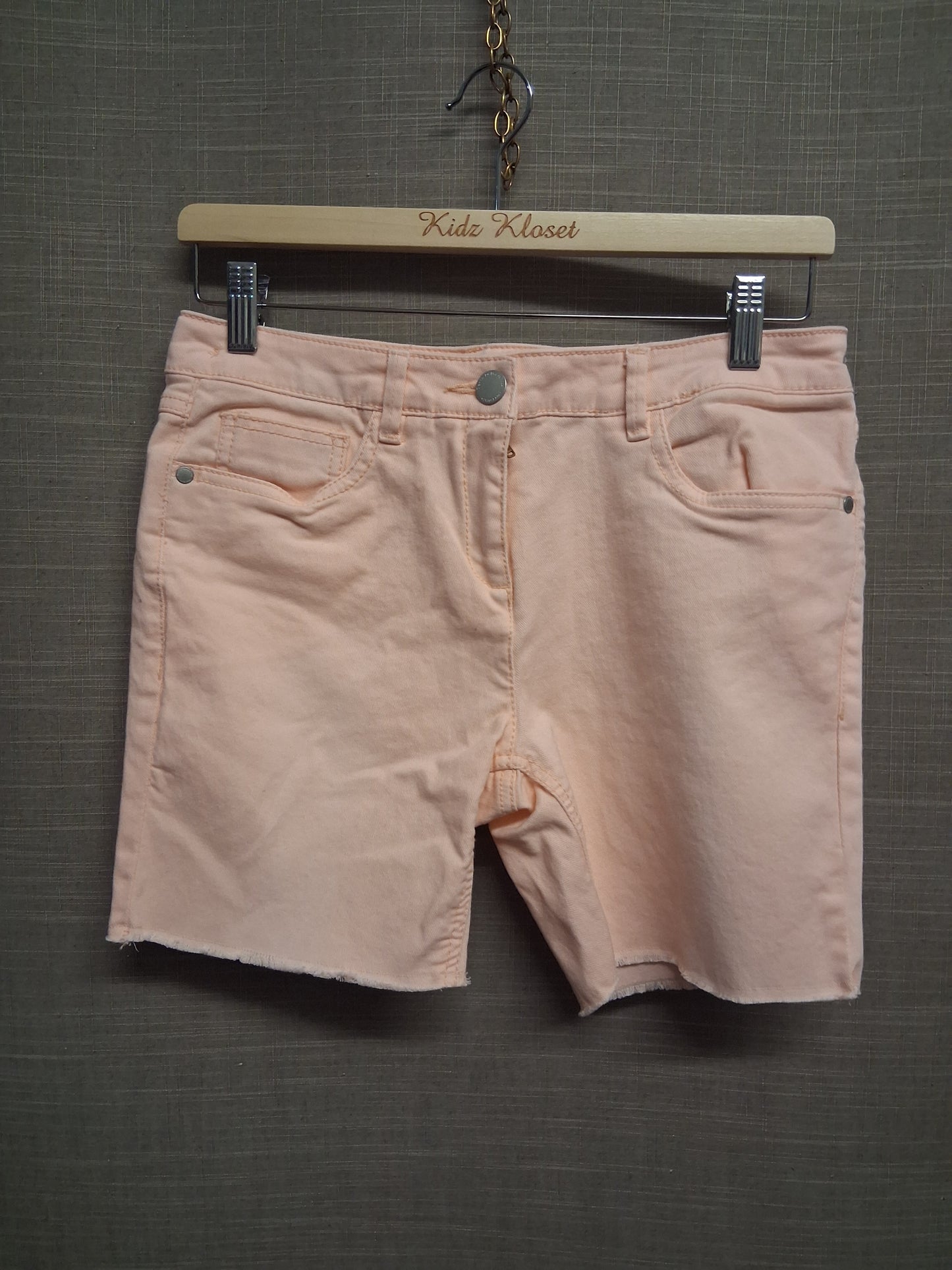 Next Girls Peach Denim Shorts Age 15 Years Adjustable Waist