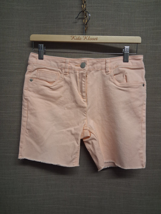 Next Girls Peach Denim Shorts Age 15 Years Adjustable Waist