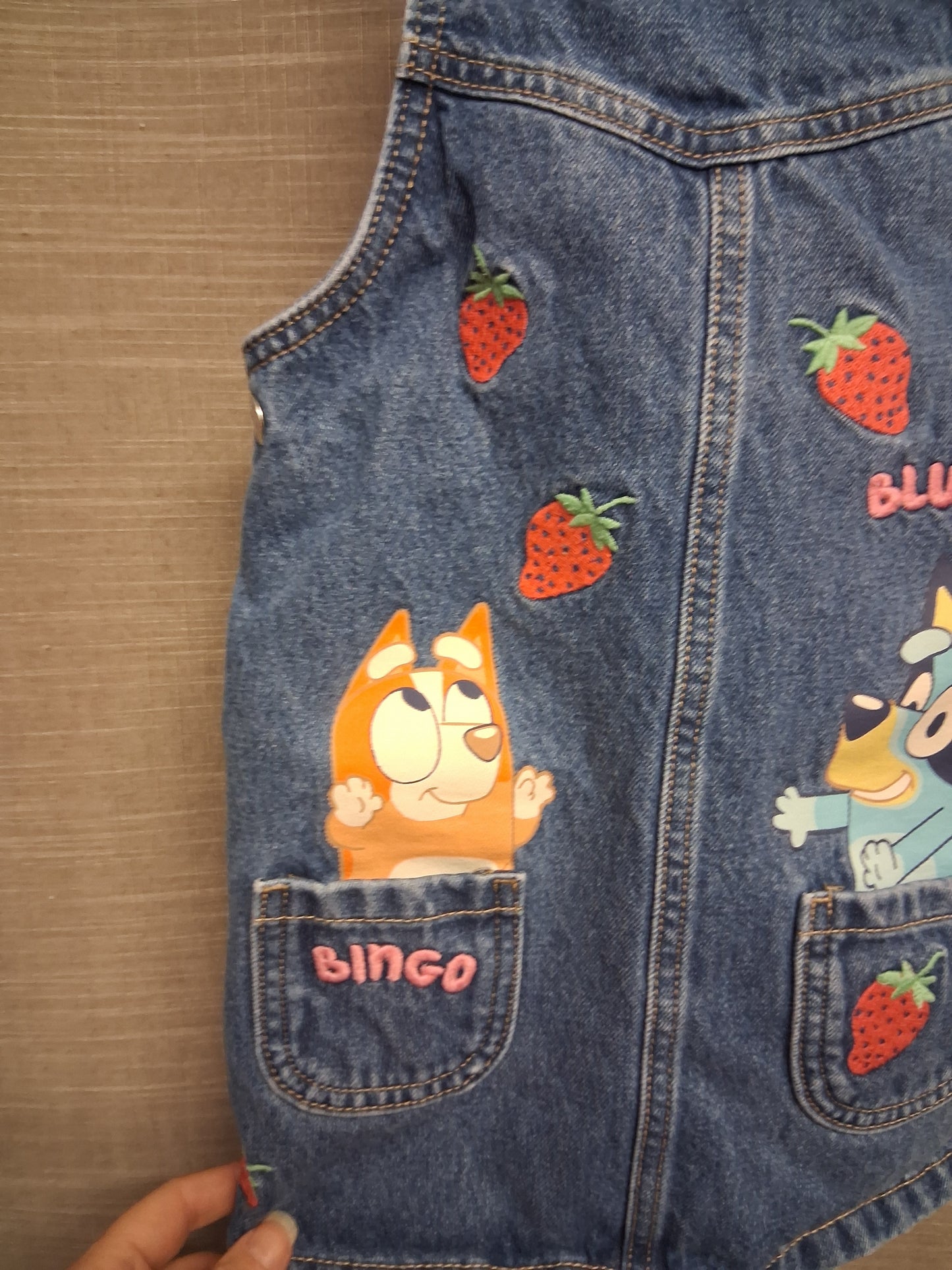 George Girls Bluey Denim Pinafore Dress Age 4-5 Years