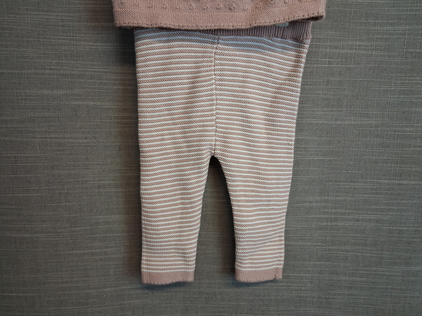 F&F Girl 2 Piece Outfit Knitted Jumper and Leggings Dusky Pink Age 0-3 Months New