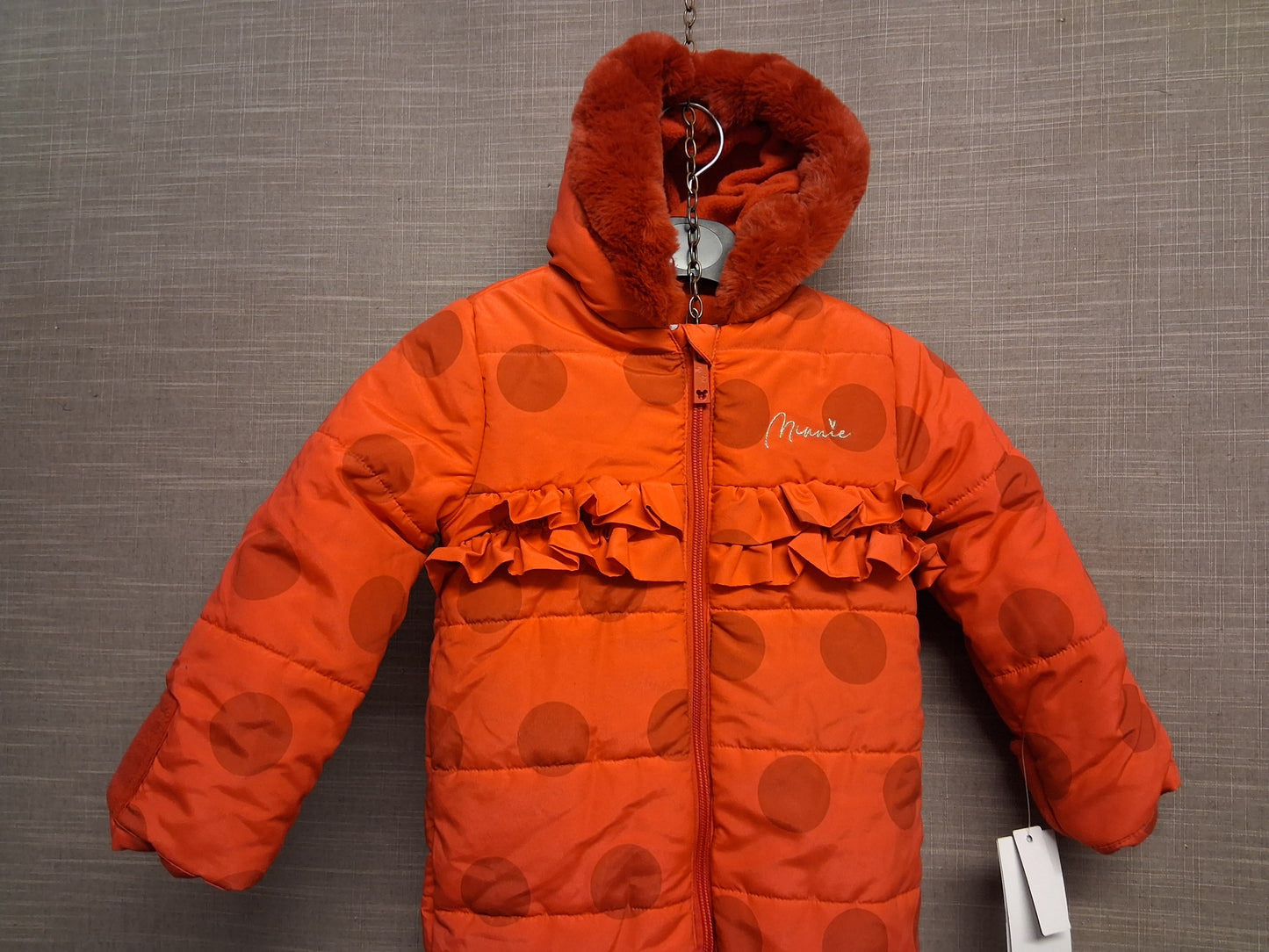 George Disney Minnie Mouse Padded Snowsuit Red Age 12-18 Months New