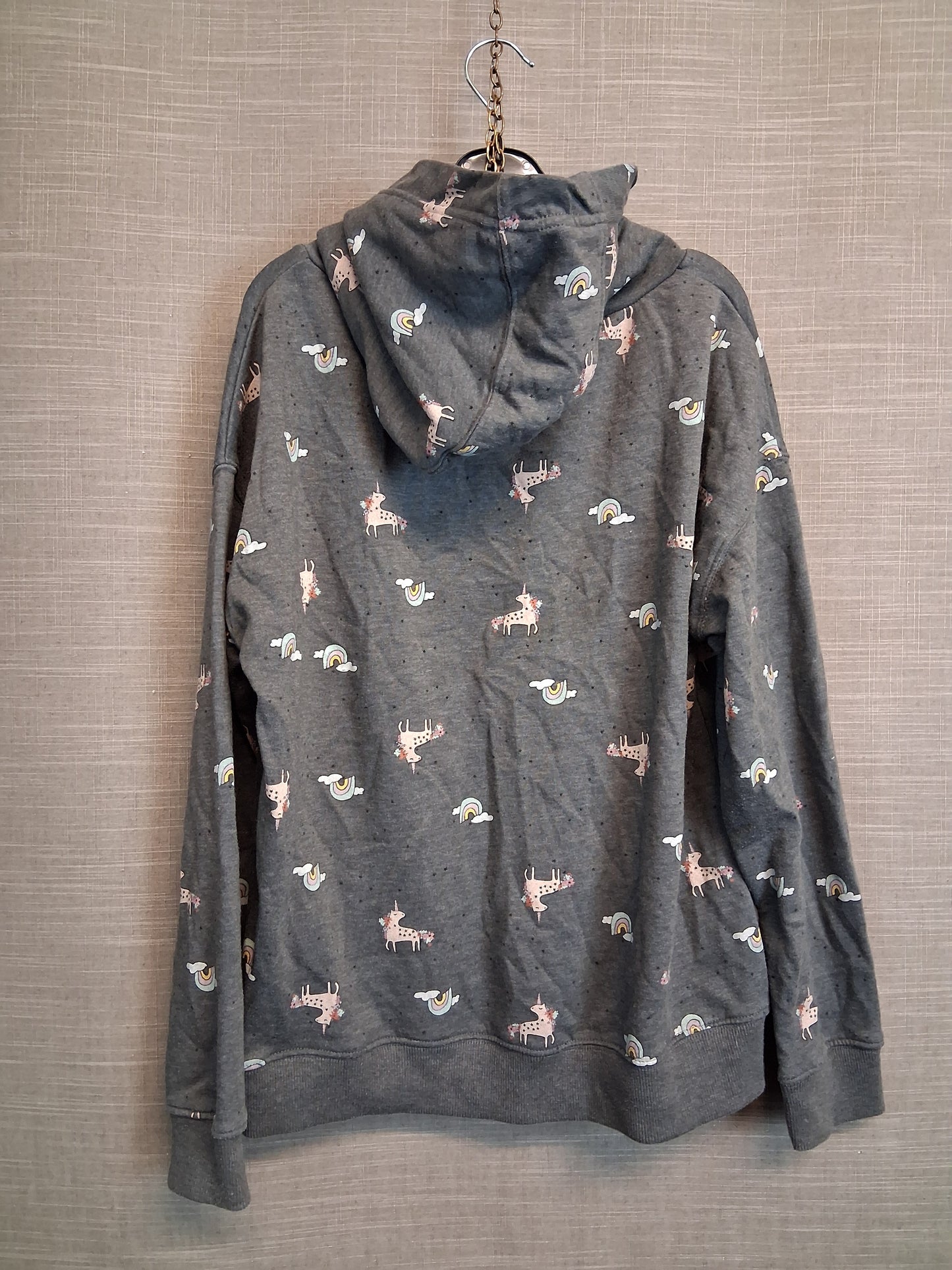 Next Girls Grey Unicorn Hoodie Pullover Jumper Age 16 Years