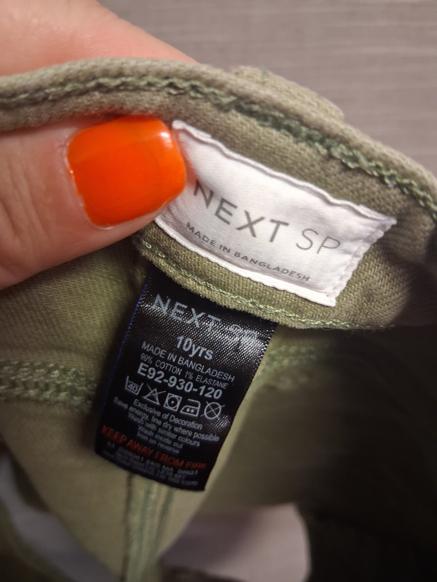 Next Shorts Girls Khaki Green Age 10 Years 100% Cotton