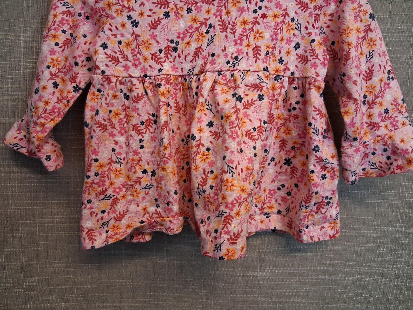 George Girls Pink Floral Jersey Dress Age 6-9 Months