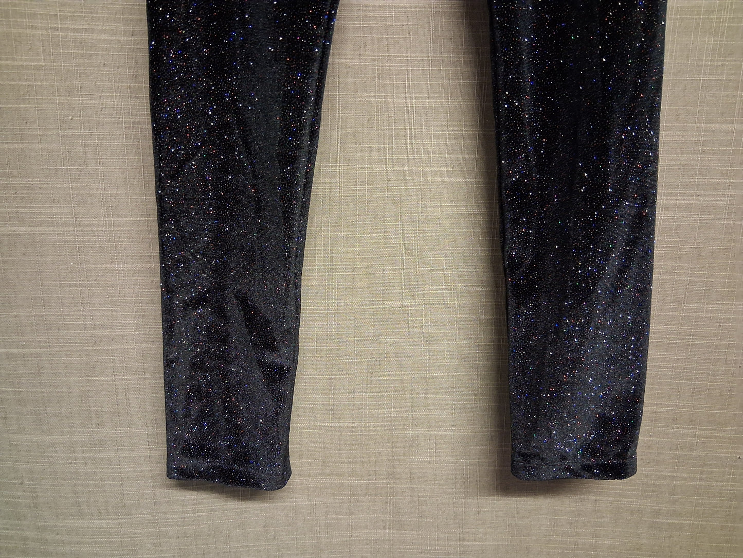 Next Black Velour Glitter Leggings Age 9 Years Stretchy
