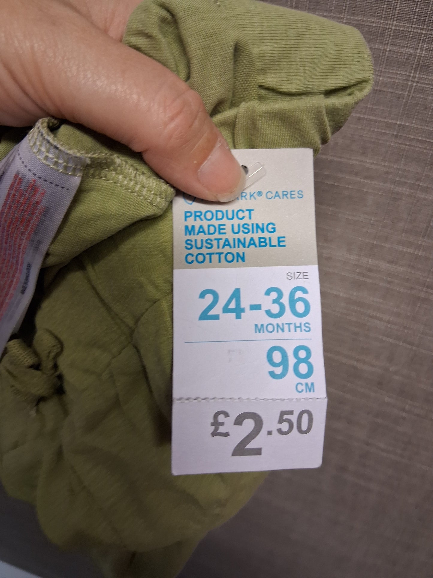 Primark Boys Jersey Shorts Khaki Dinosaur Motif Age 2-3 Years New
