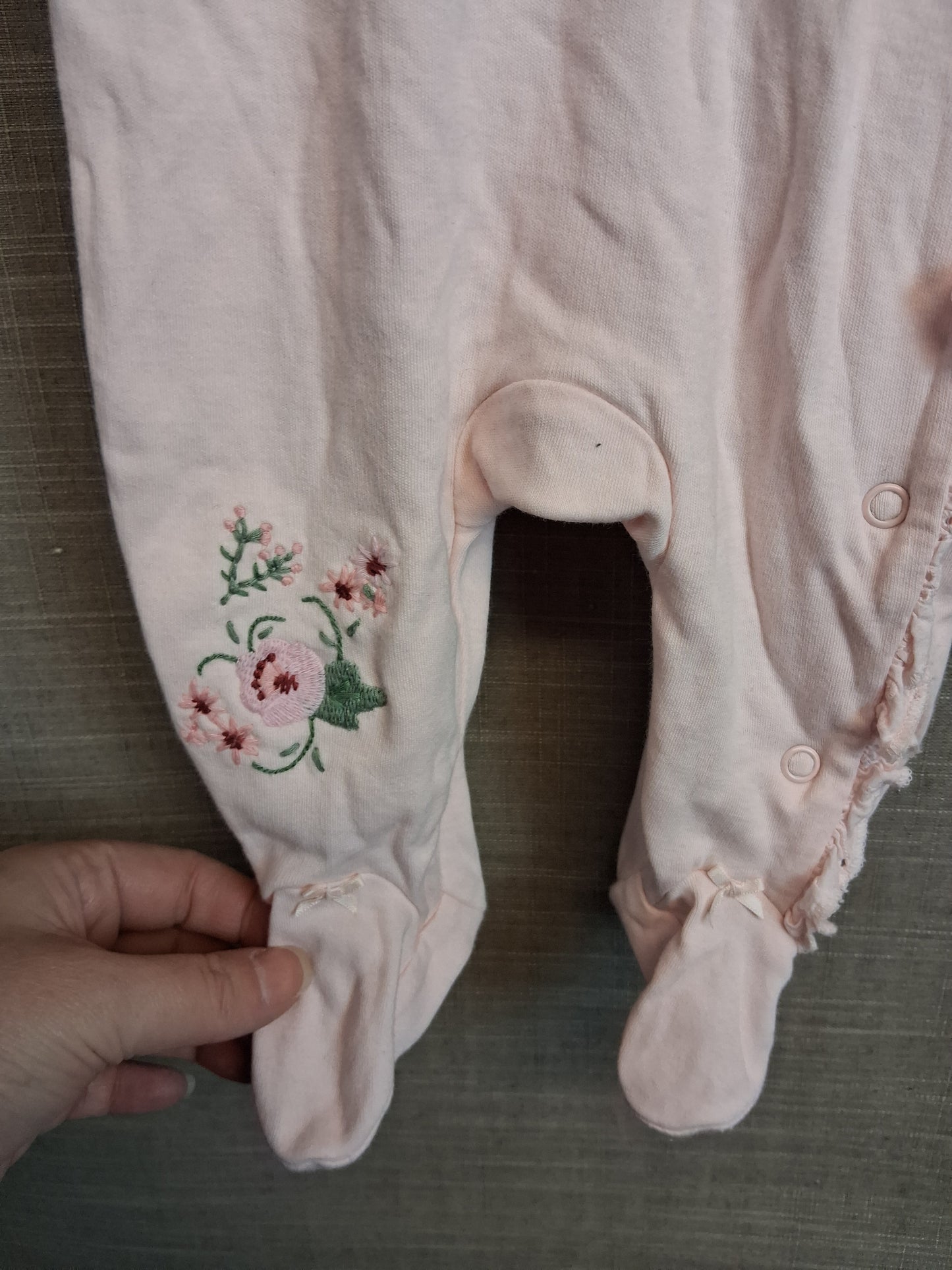 Next Girls Pink Bunny Theme Sleepsuit Age 0-3 Months