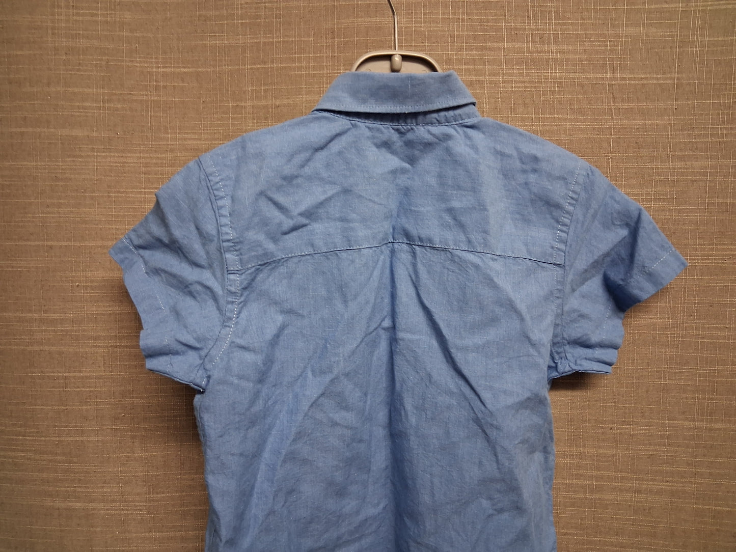 Next Boys Blue Linen Blend Short Sleeve Shirt Age 3 Years