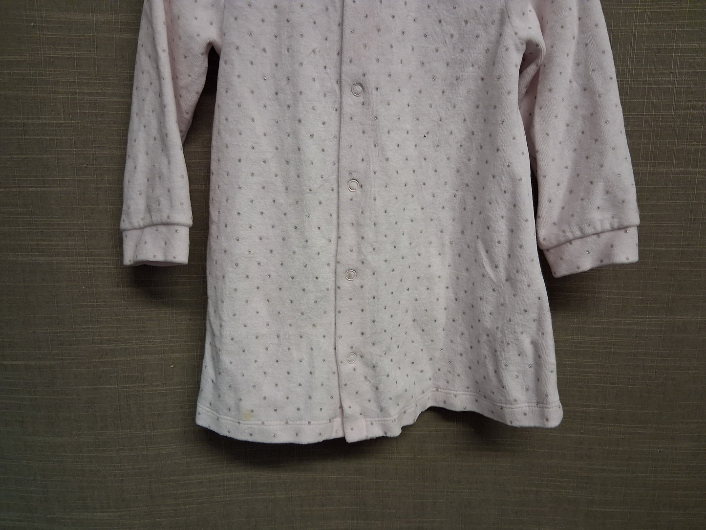 Tutto Piccolo Girls Pale Pink Silver Spot A Line Velour Style Dress Age 12-18 Months