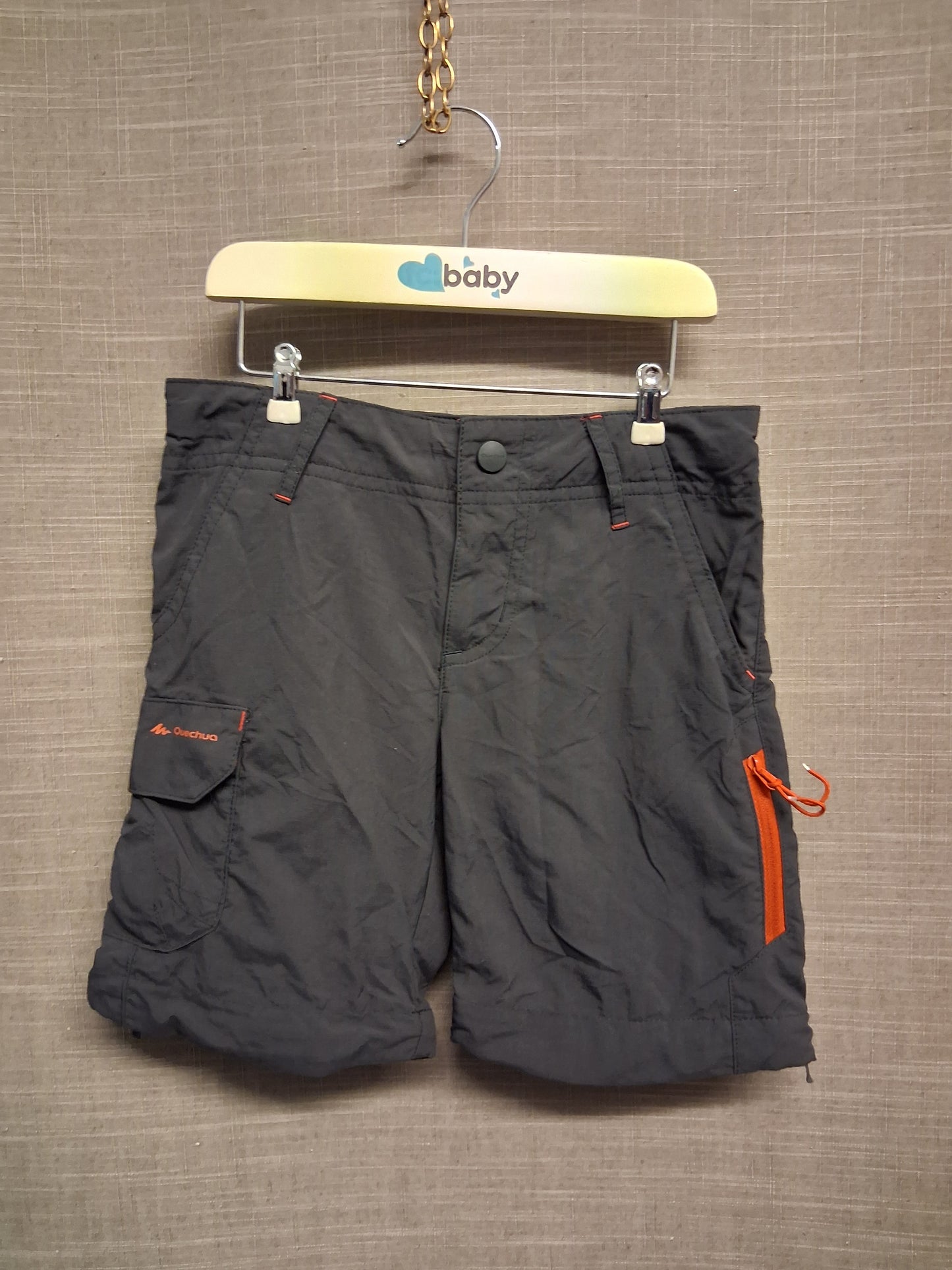 Decathlon Boys Grey Walking Hiking Shorts Age 5-6 Years