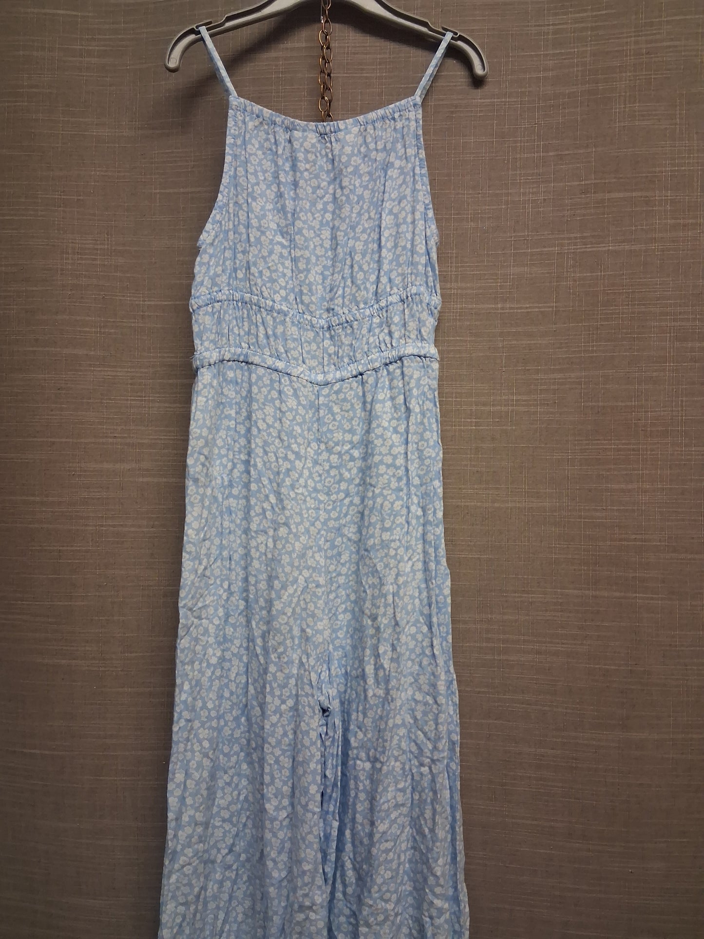 H&M Girls Jumpsuit Blue Floral Age 8-9 Years