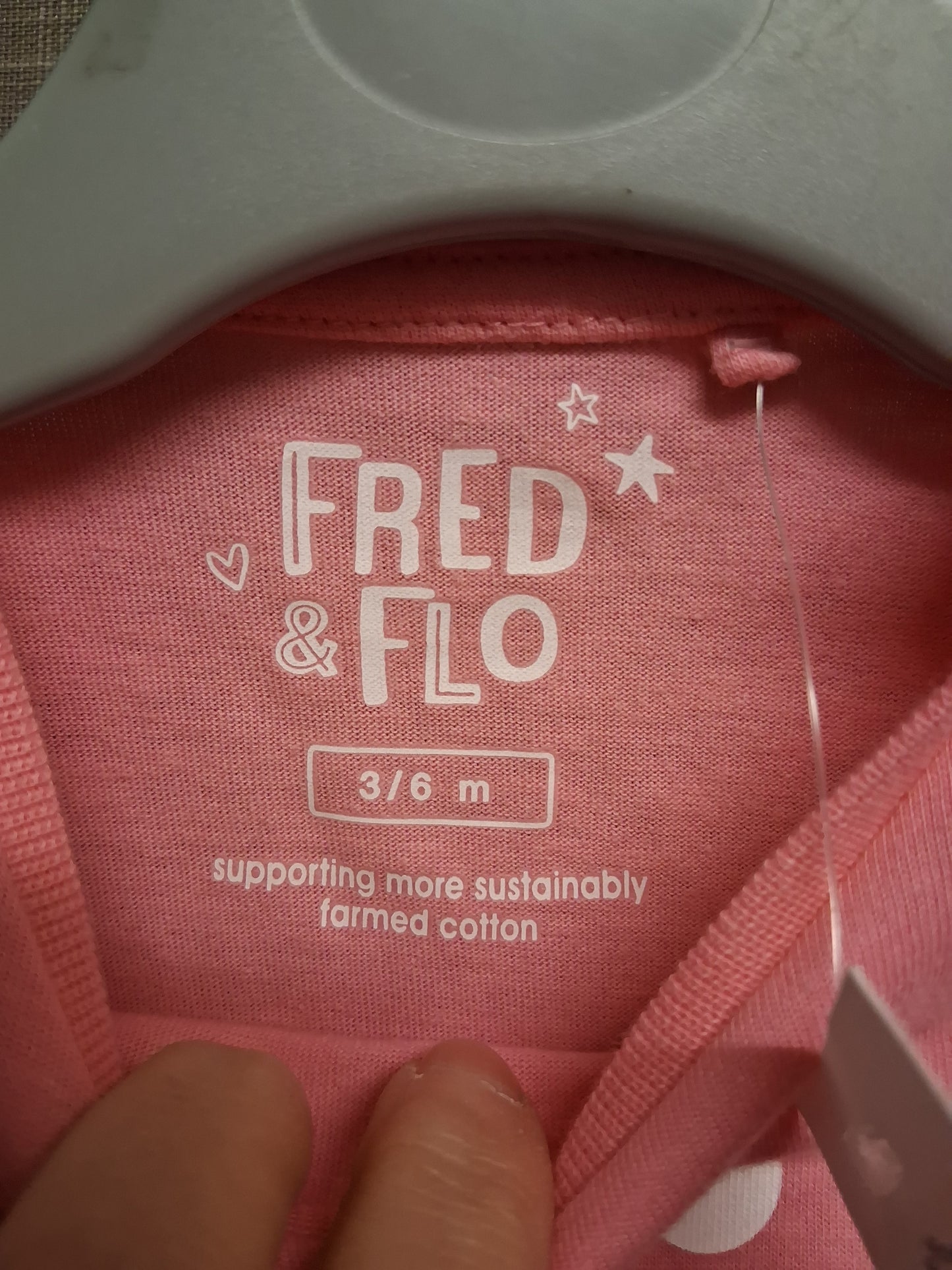 F&F Girls Pink Long Sleeve Smiley Face T-Shirt Age 3-6 Months