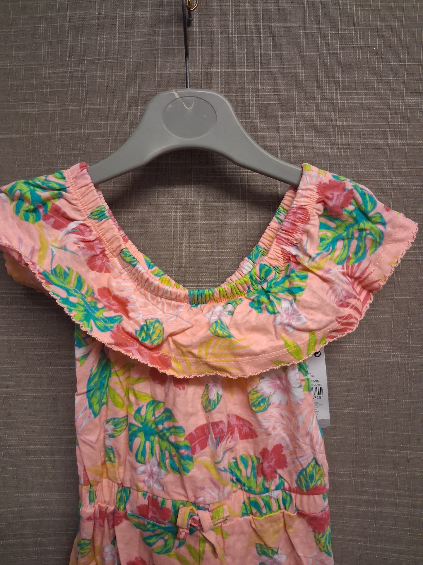 Pep&Co Girls Pink Floral Playsuit Off the Shoulder Age 2-3 Years New
