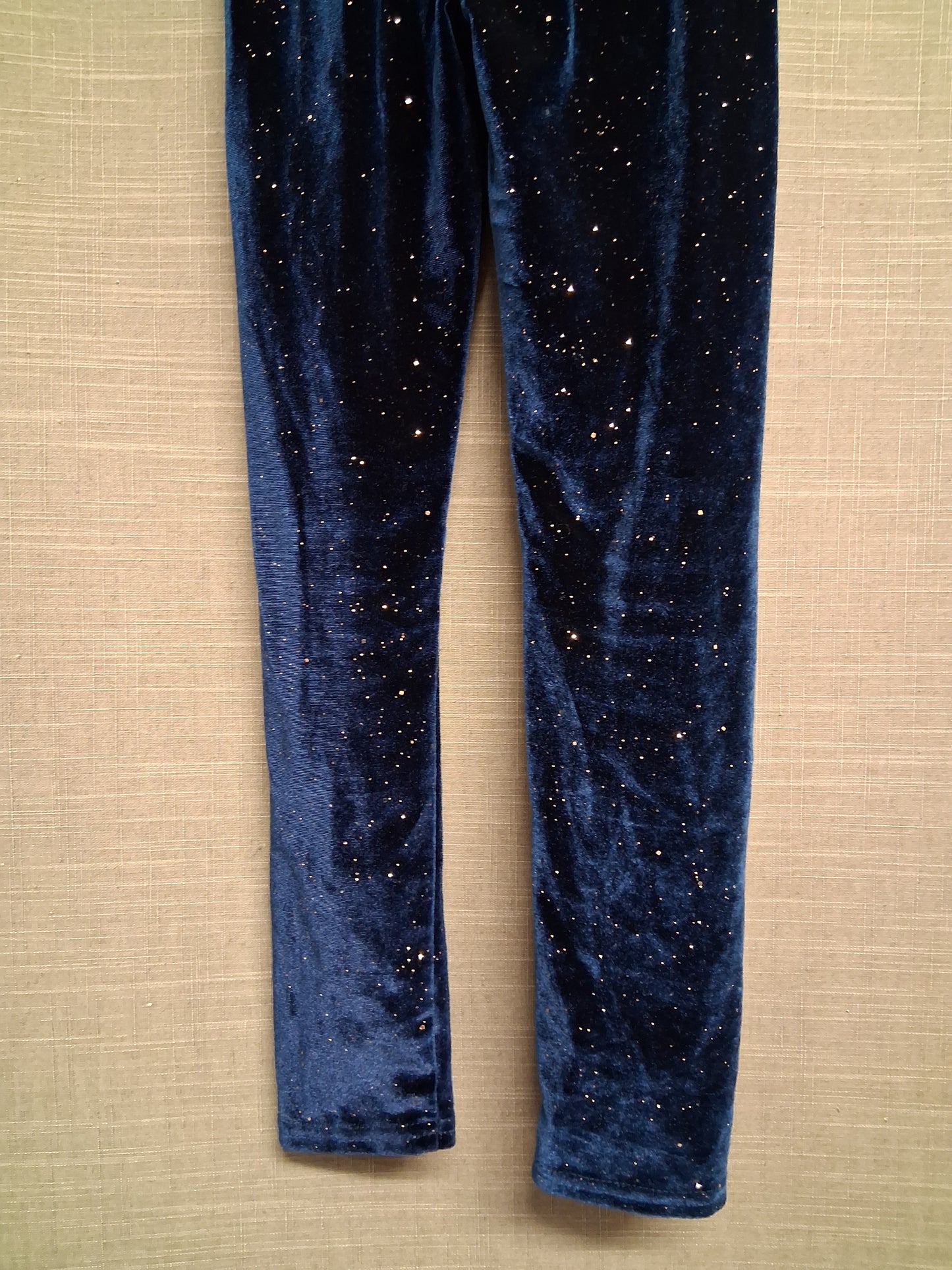 Little Kids Girls Blue Velour Glitterly Age 7-8 Years