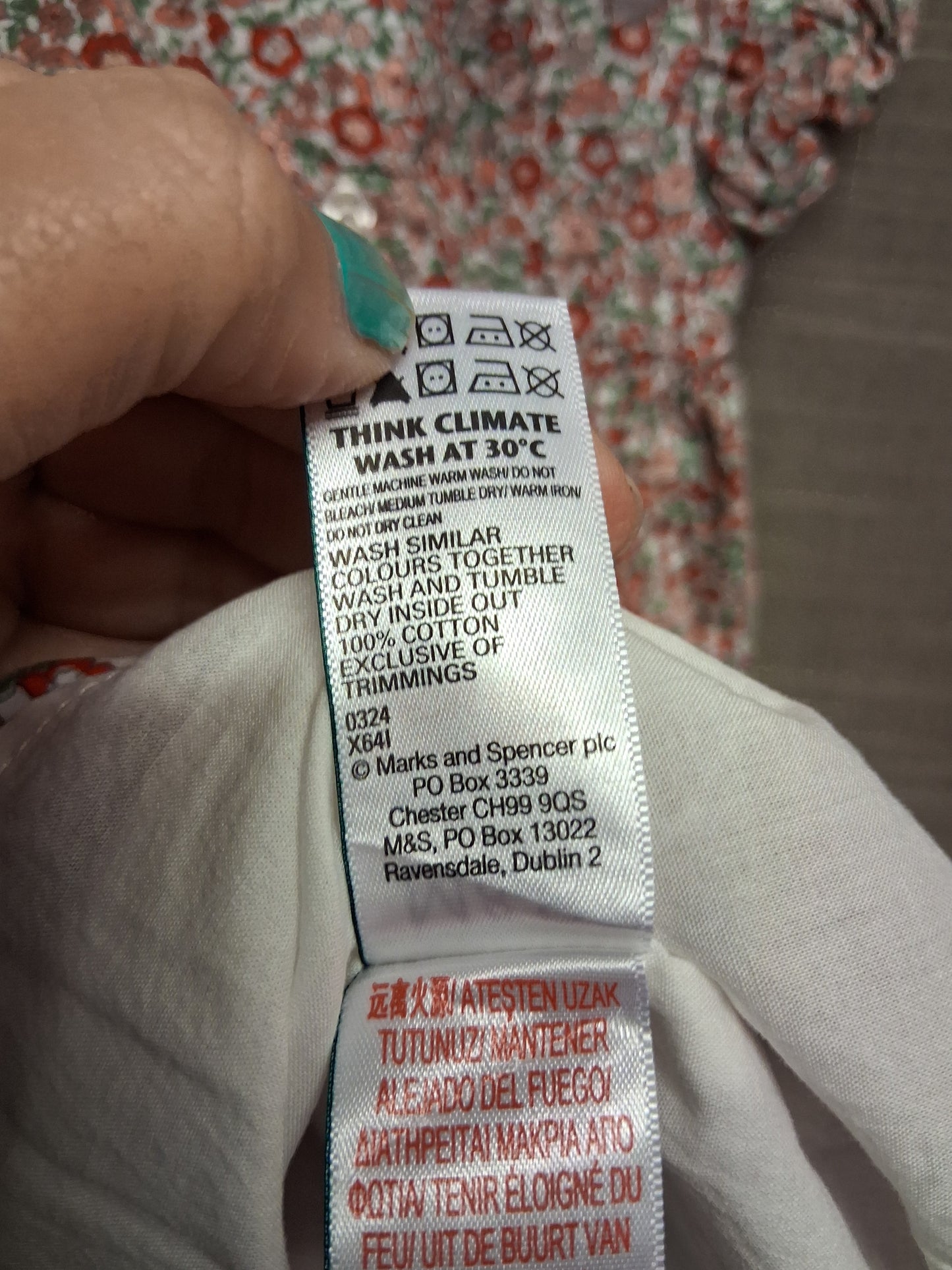 Marks and Spencer Girls Floral Pink Mix Smock Dress Age 9-12 Months New