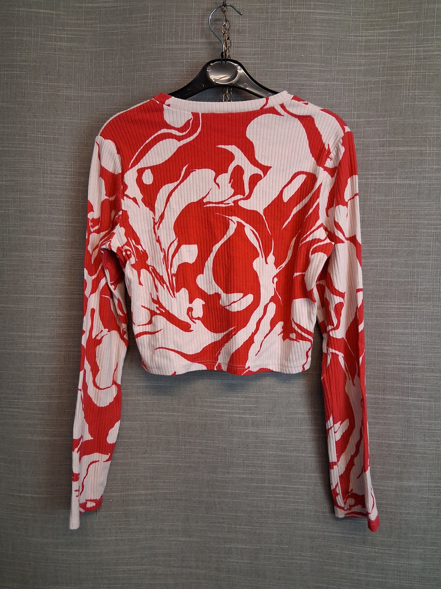 River Island Girls Pink Red Marble Long Sleeve Top Age 11-12 Years