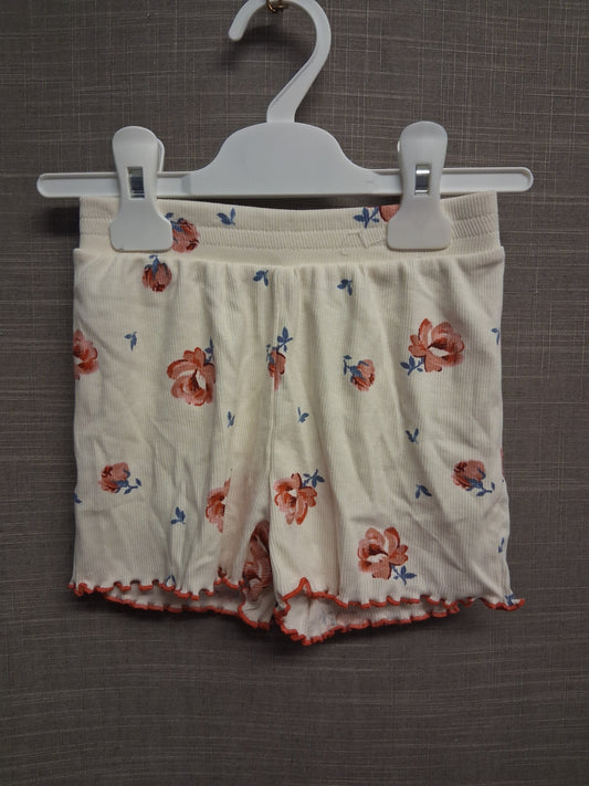 George Shorts Girls Cream Floral Jersey Age 2-3 Years