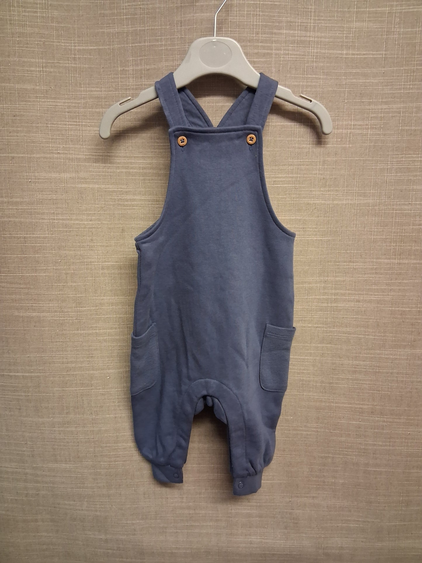 Marks and Spencer Boys Navy Blue Jersey Dungarees Age 3-6 Months