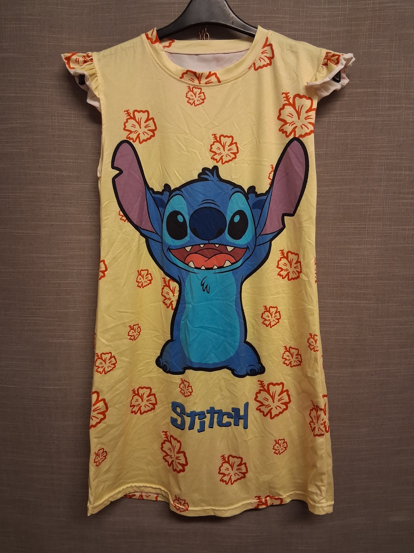 Shein Disney Stitch Nightie Nightwear Yellow Age 13-14 Years