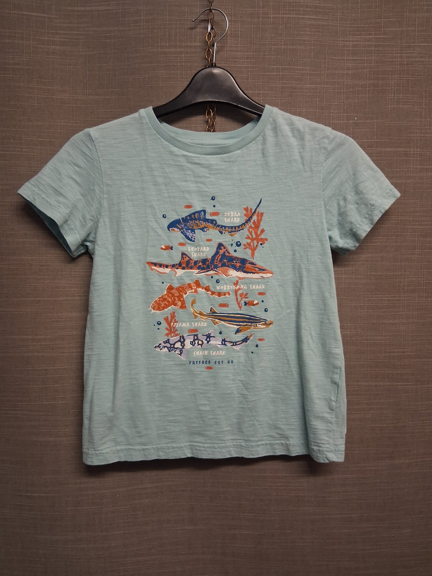 Facebook Boys Blue Short Sleeve T-Shirt Shark Theme Age 9-10 Years