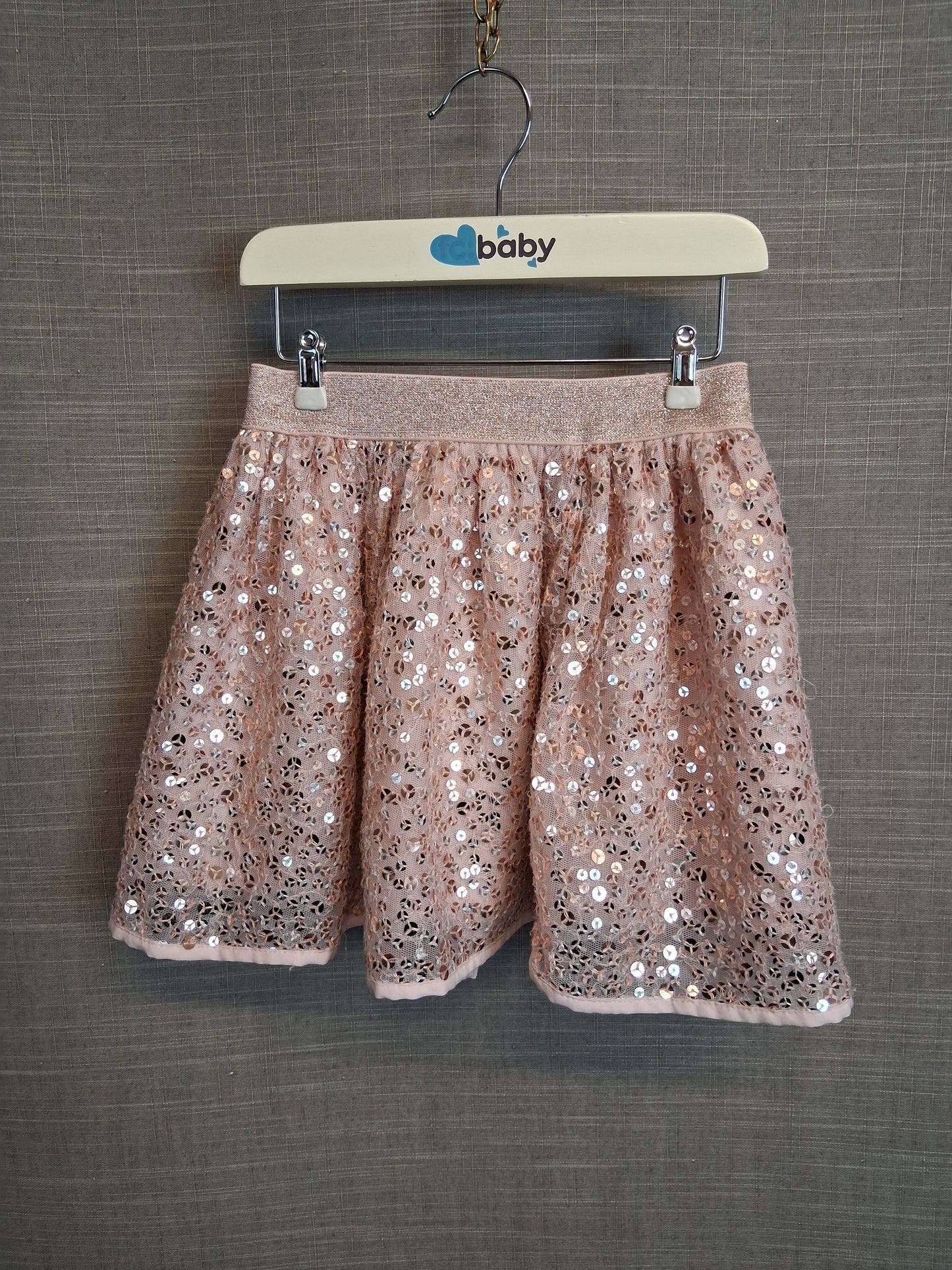 George Girls Sequin Skirt Rose Gold Age 3-4 Years