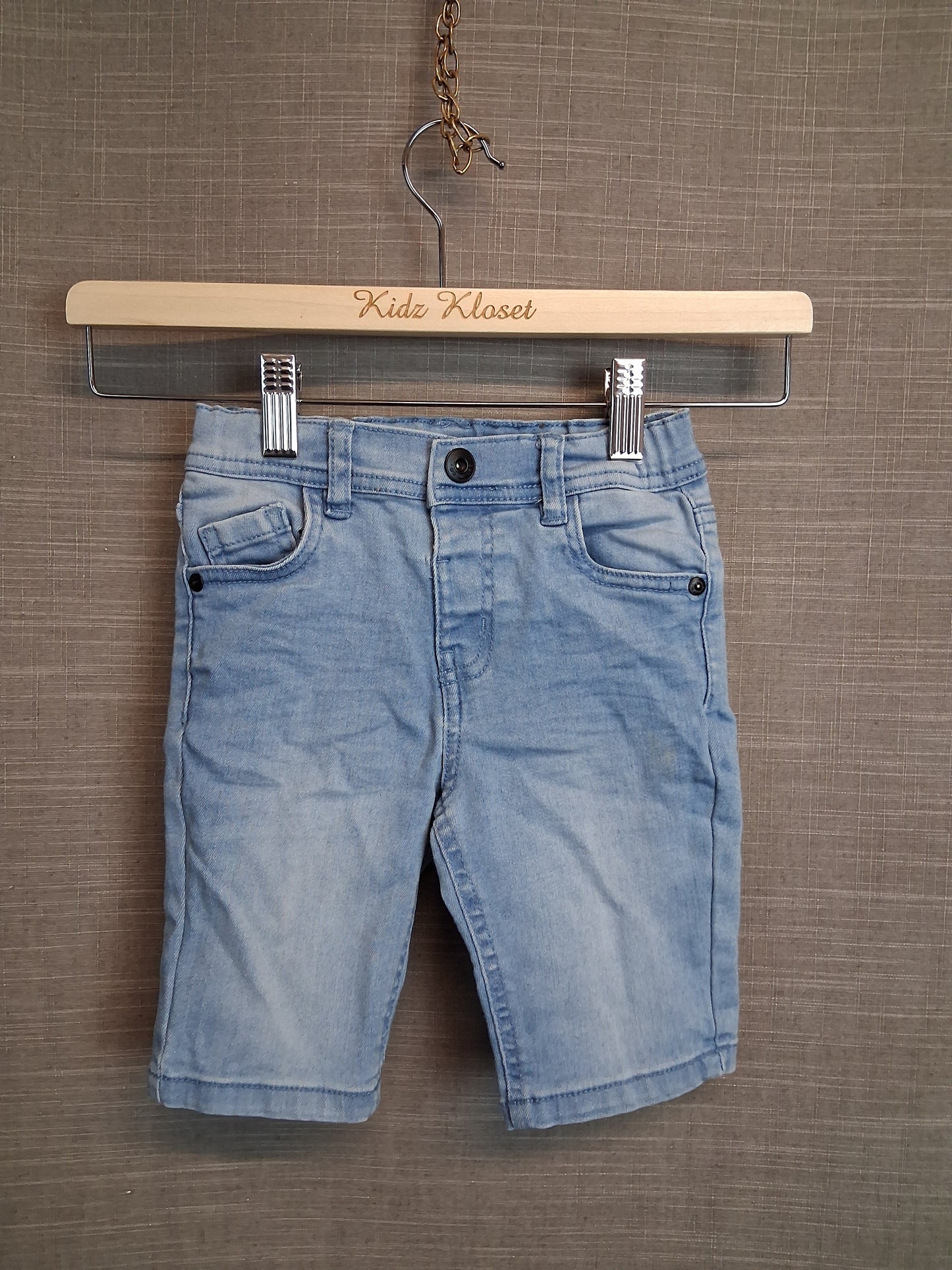 Primark Boys Skinny Blue Denim Shorts Age 3-4 Years