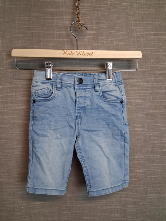 Primark Boys Skinny Blue Denim Shorts Age 3-4 Years