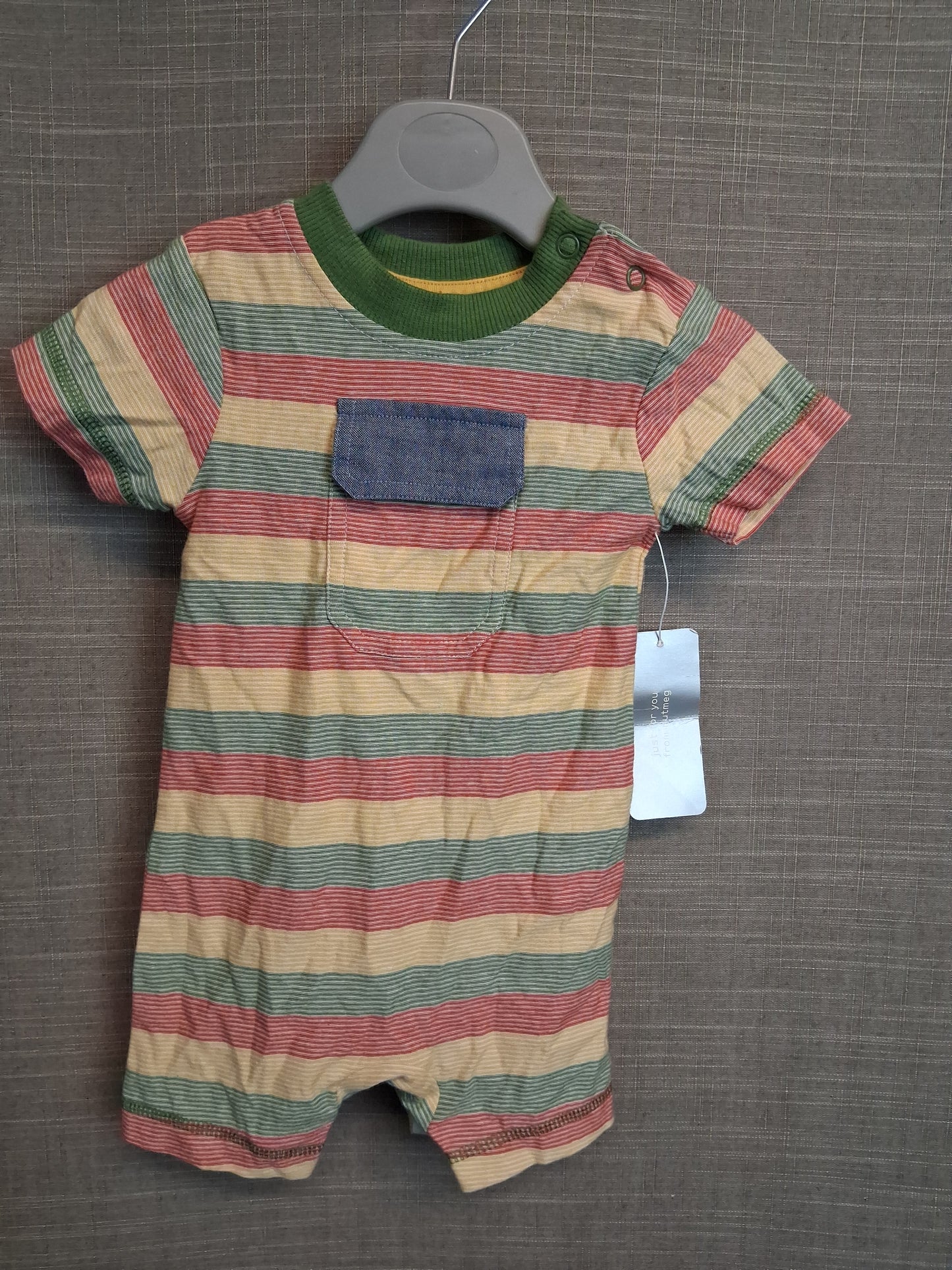 Nutmeg Boys Multicolour Striped Romper Age 0-3 Months New