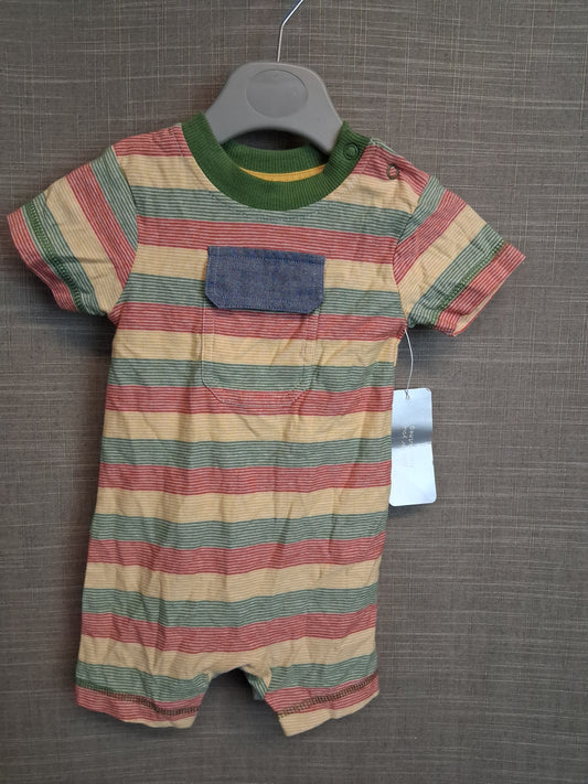 Nutmeg Boys Multicolour Striped Romper Age 0-3 Months New