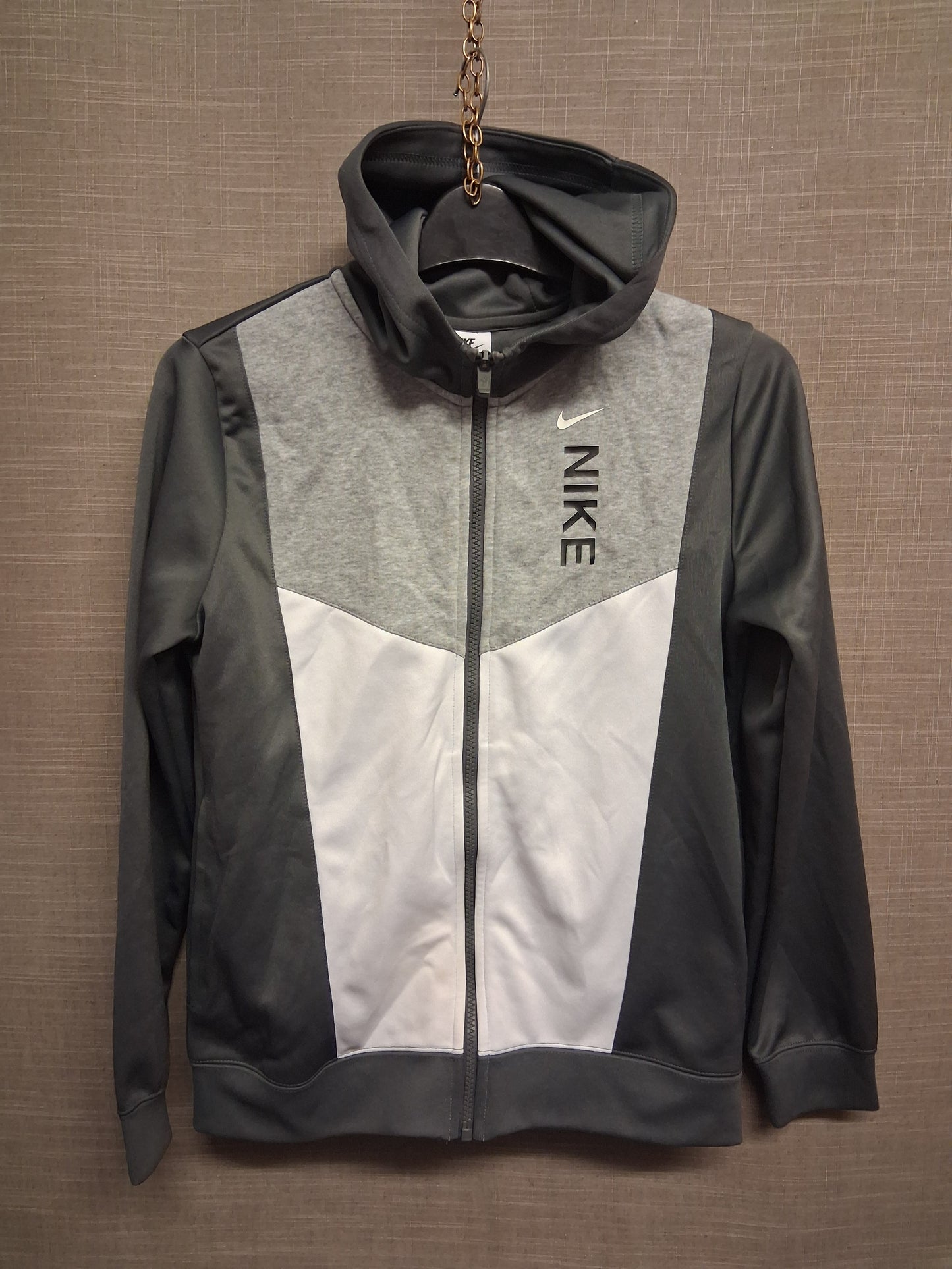 Nike Boys Hoodie Grey Full Zip Hoodie Jacket Age 13-15 Years