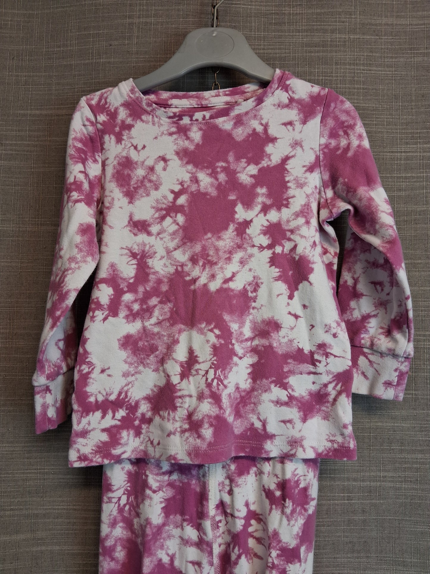 Next Girls Pyjamas PJs 2 Piece Set Pink Tie Dye Age 3-4 Years