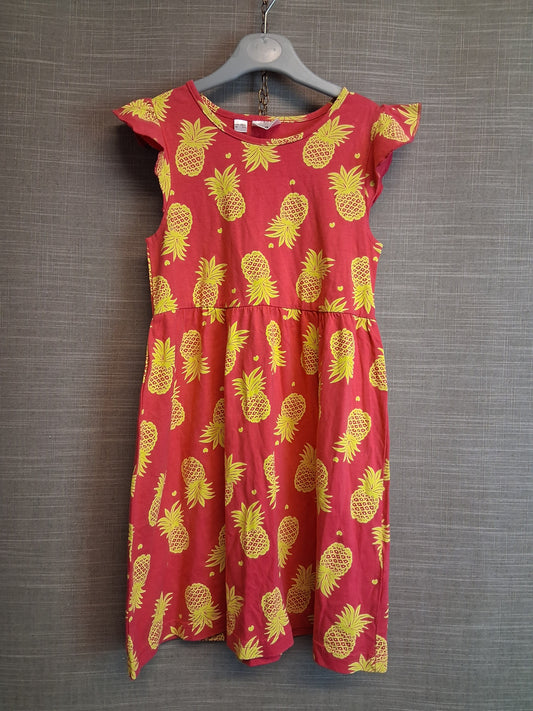 Bonprix Collection Girls Sundress Jersey Pink Pineapple Print Age 6-7 Years